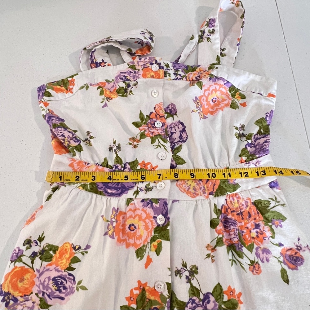 FRNCH Ammi Rose Print Midi Dress Fit & Flare Linen Belted Romantic Women Size M - Picture 10 of 12